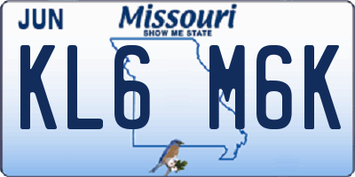 MO license plate KL6M6K