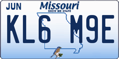 MO license plate KL6M9E
