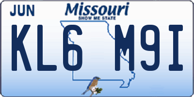 MO license plate KL6M9I