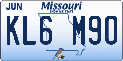 MO license plate KL6M9O