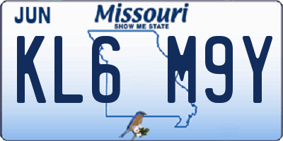 MO license plate KL6M9Y