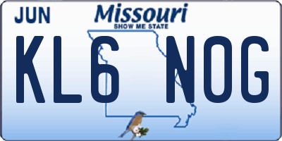 MO license plate KL6N0G