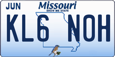 MO license plate KL6N0H