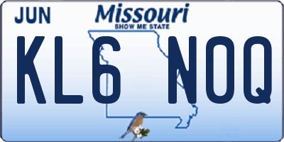 MO license plate KL6N0Q