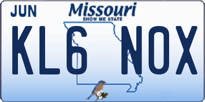 MO license plate KL6N0X