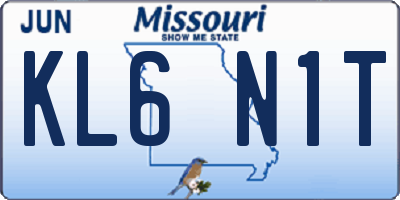 MO license plate KL6N1T
