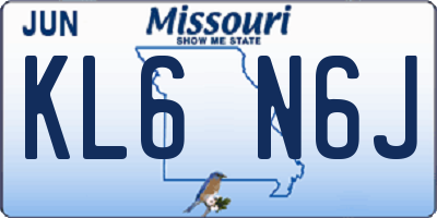 MO license plate KL6N6J