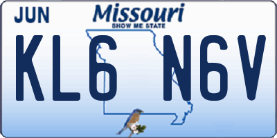 MO license plate KL6N6V