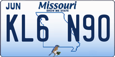 MO license plate KL6N9O