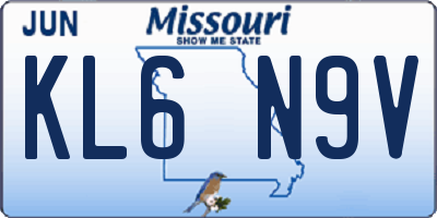 MO license plate KL6N9V