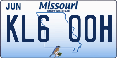 MO license plate KL6O0H