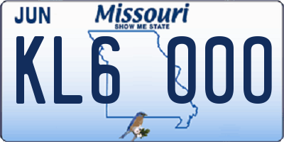 MO license plate KL6O0O