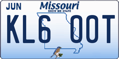 MO license plate KL6O0T