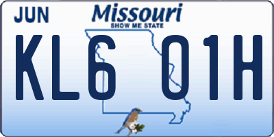 MO license plate KL6O1H