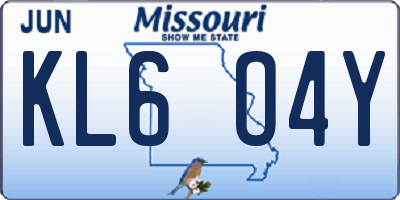MO license plate KL6O4Y