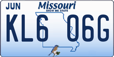 MO license plate KL6O6G