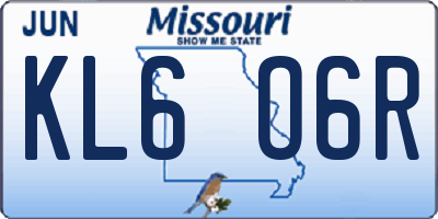 MO license plate KL6O6R