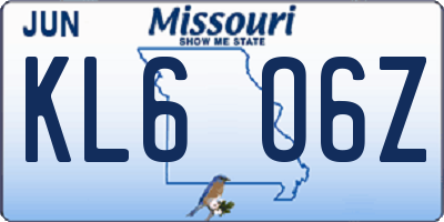 MO license plate KL6O6Z