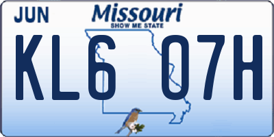 MO license plate KL6O7H