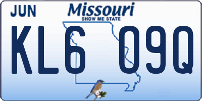 MO license plate KL6O9Q