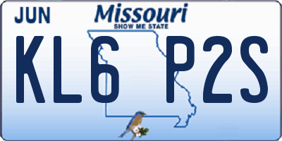 MO license plate KL6P2S