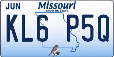 MO license plate KL6P5Q