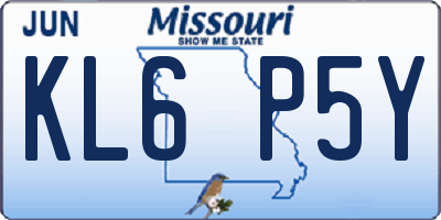 MO license plate KL6P5Y