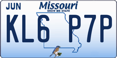 MO license plate KL6P7P