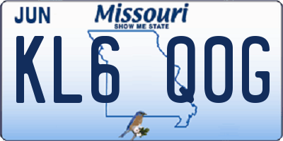 MO license plate KL6Q0G