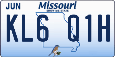 MO license plate KL6Q1H