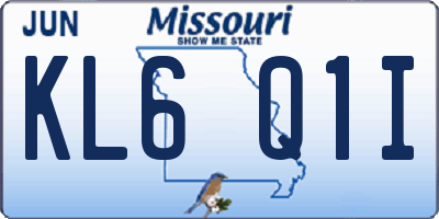 MO license plate KL6Q1I