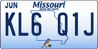 MO license plate KL6Q1J