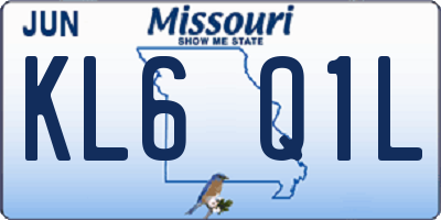 MO license plate KL6Q1L