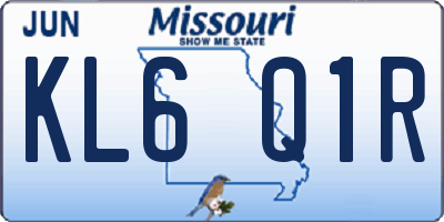 MO license plate KL6Q1R