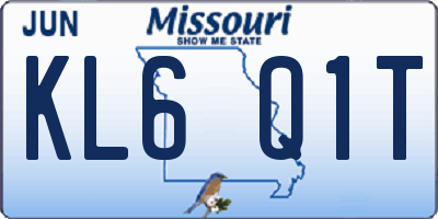 MO license plate KL6Q1T