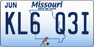MO license plate KL6Q3I