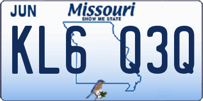 MO license plate KL6Q3Q