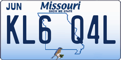 MO license plate KL6Q4L