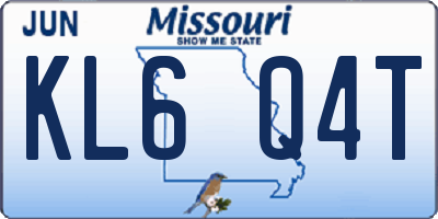 MO license plate KL6Q4T