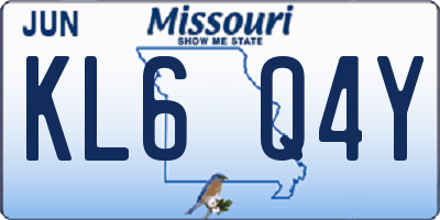 MO license plate KL6Q4Y