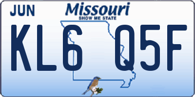 MO license plate KL6Q5F