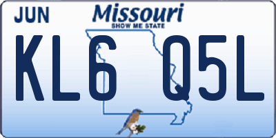 MO license plate KL6Q5L