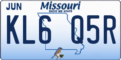 MO license plate KL6Q5R