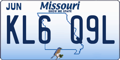 MO license plate KL6Q9L