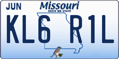 MO license plate KL6R1L