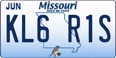 MO license plate KL6R1S