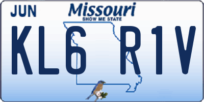 MO license plate KL6R1V