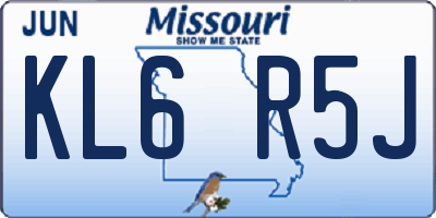 MO license plate KL6R5J