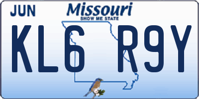 MO license plate KL6R9Y