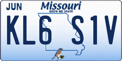 MO license plate KL6S1V